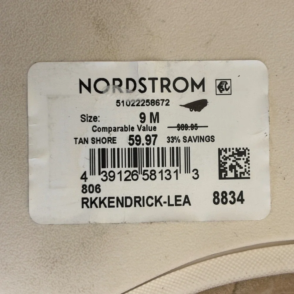 NORDSTROM RACK Kendrick Lace Up Boat Shoe Tan Shore Men Size 9 Suede Moc Toe